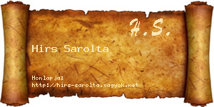 Hirs Sarolta névjegykártya