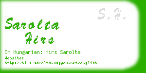 sarolta hirs business card